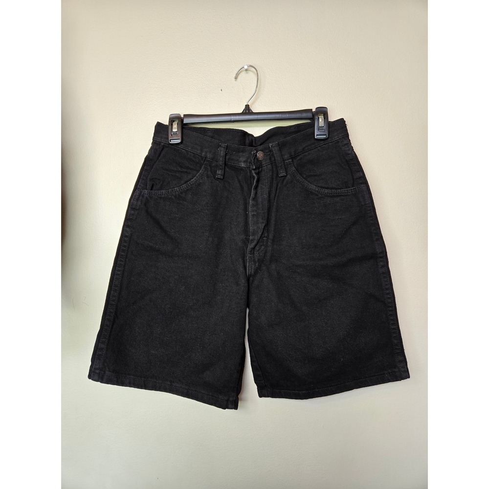 Vintage Rustler Wrangler Womens Black Denim Shorts 30 Relaxed Fit 89651CB